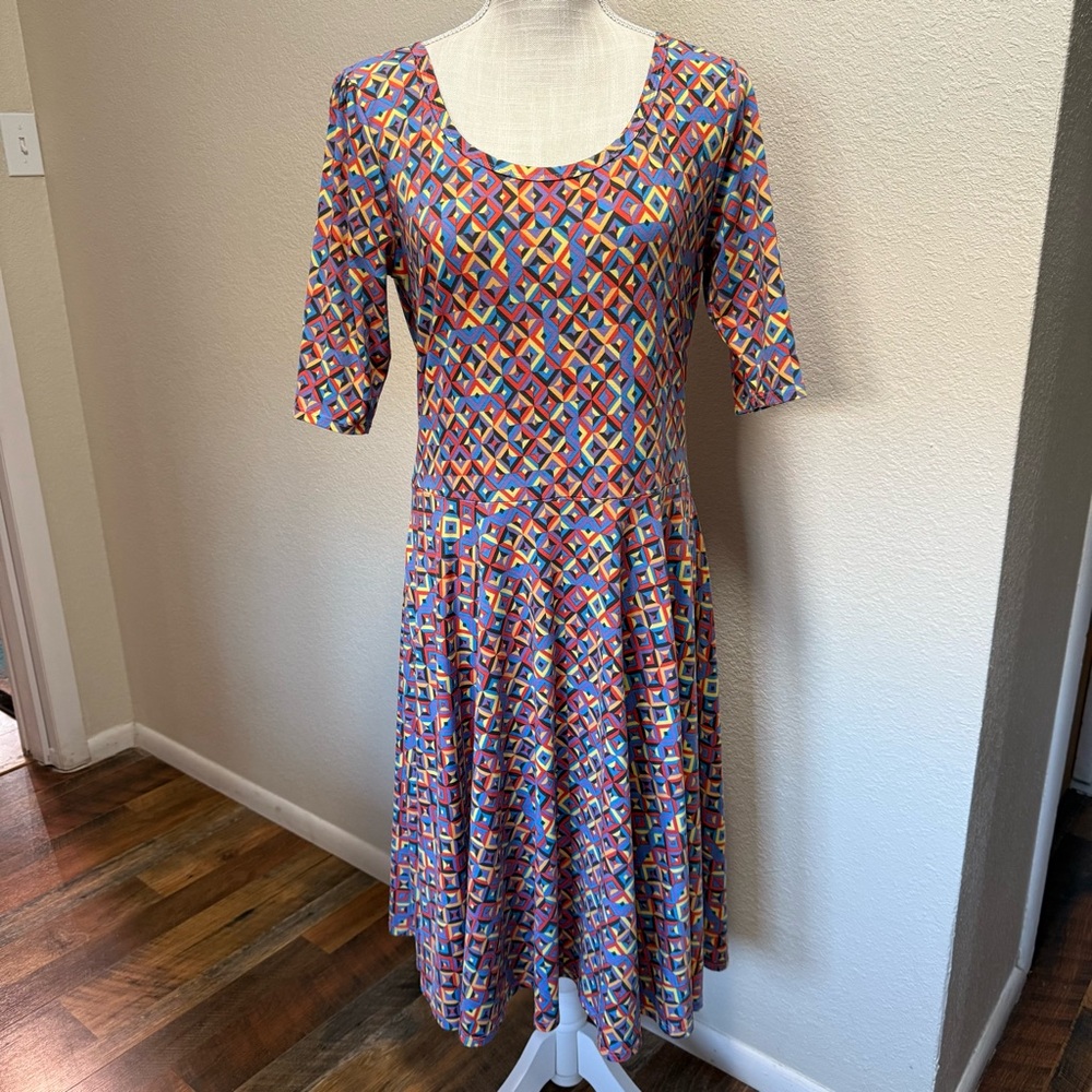 🌵 2/$20 LuLaRoe Colorful Geometric Pattern Dress Size XL